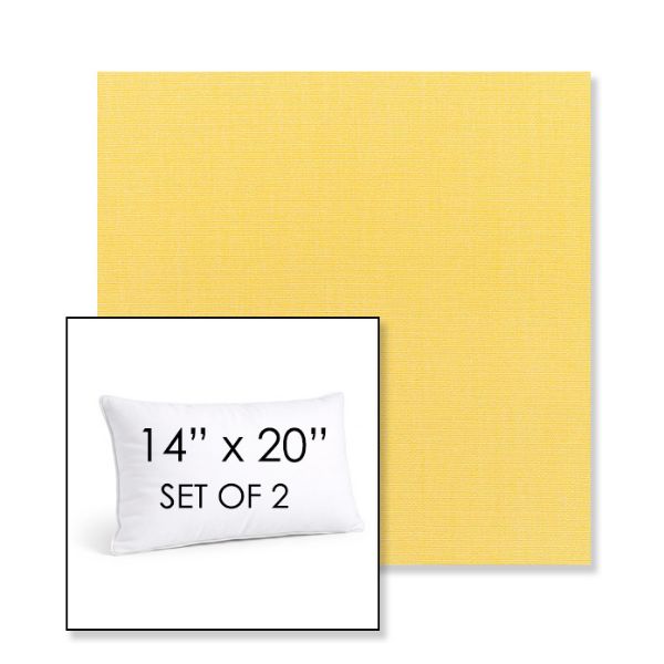 Picture of Canvas Buttercup | Set of 2 | 14" X 20" Sunbrella Outdoor Throw Pillows with Premium Inserts