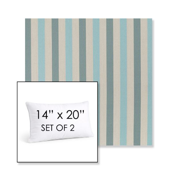 Picture of Costa Clearwater | Set of 2 | 14" X 20" Sunbrella Outdoor Throw Pillows with Premium Inserts