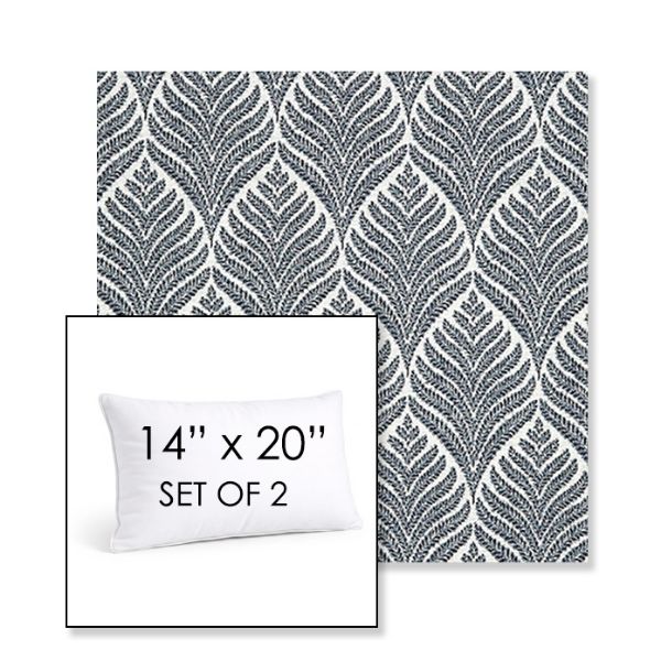 Picture of Linnaeus Indigo | Set of 2 | 14" X 20" Sunbrella Outdoor Throw Pillows with Premium Inserts