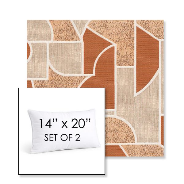 Picture of Territory Turmeric | Set of 2 | 14" X 20" Sunbrella Outdoor Throw Pillows with Premium Inserts