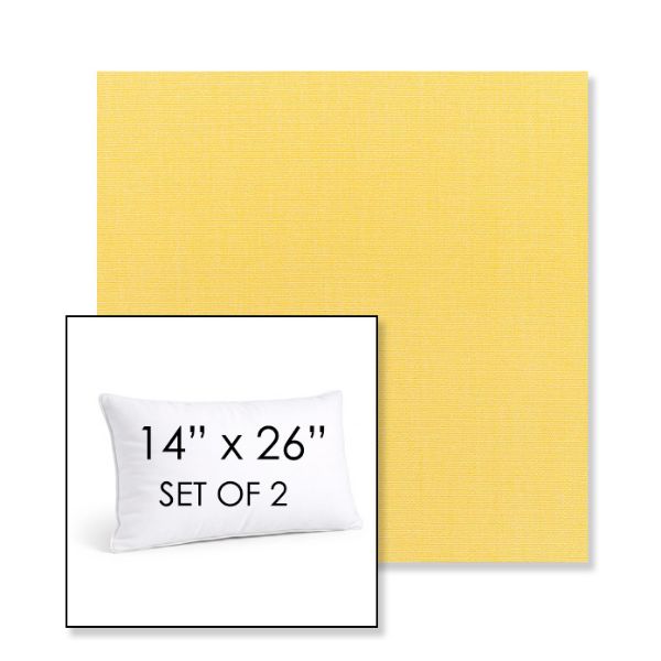 Picture of Canvas Buttercup | Set of 2 | 14" X 26" Sunbrella Outdoor Throw Pillows with Premium Inserts