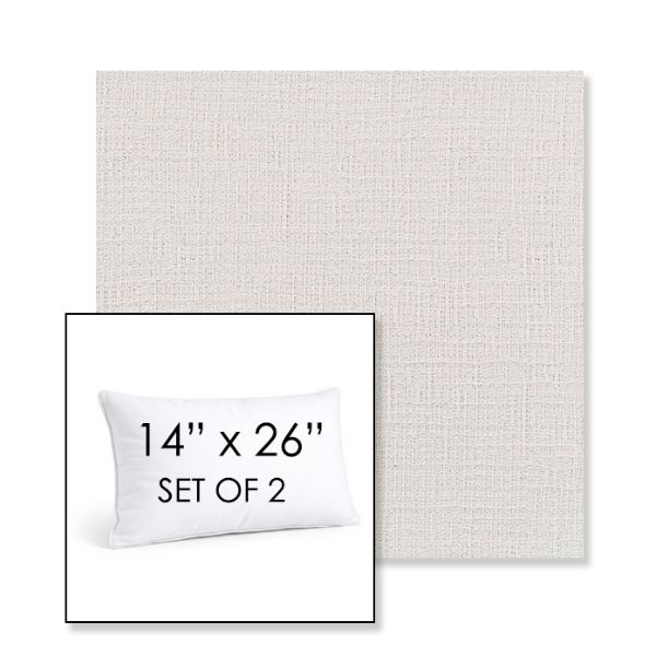 Picture of Cassava White | Set of 2 | 14" X 26" Sunbrella Outdoor Throw Pillows with Premium Inserts