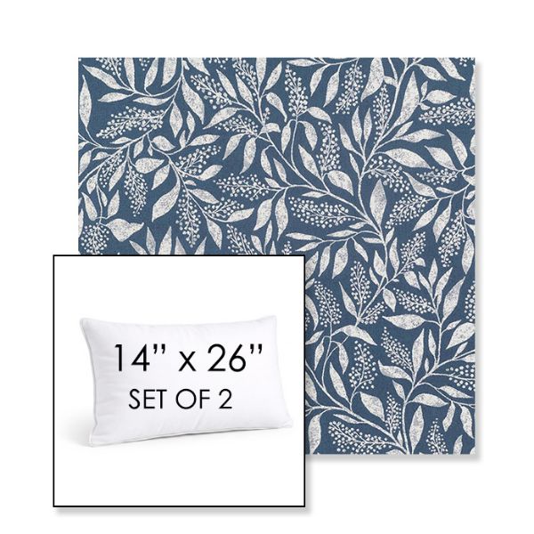Picture of Exquisite Indigo | Set of 2 | 14" X 26" Sunbrella Outdoor Throw Pillows with Premium Inserts