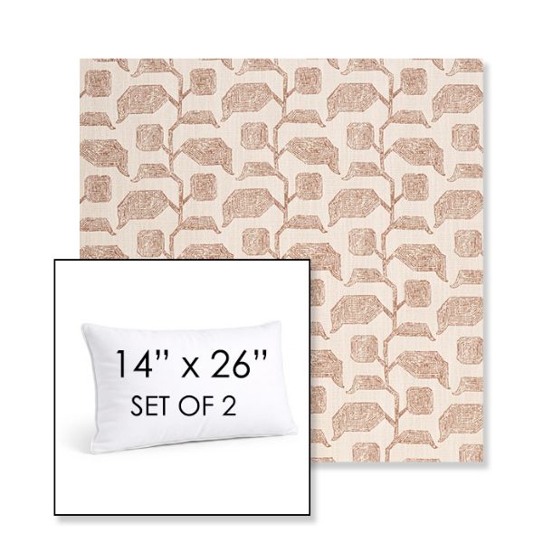 Picture of Lola Clay | Set of 2 | 14" X 26" Sunbrella Outdoor Throw Pillows with Premium Inserts