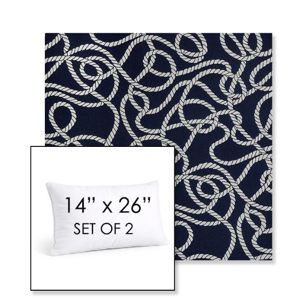 Picture of Maritime Nautical | Set of 2 | 14" X 26" Sunbrella Outdoor Throw Pillows with Premium Inserts