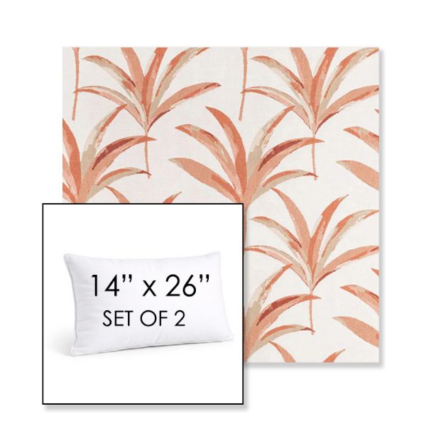 Picture of Martinique Mango | Set of 2 | 14" X 26" Sunbrella Outdoor Throw Pillows with Premium Inserts