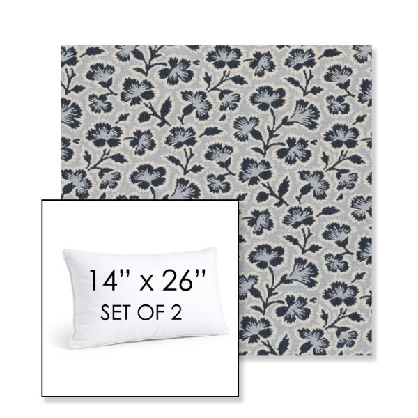 Picture of Mia Sapphire | Set of 2 | 14" X 26" Sunbrella Outdoor Throw Pillows with Premium Inserts