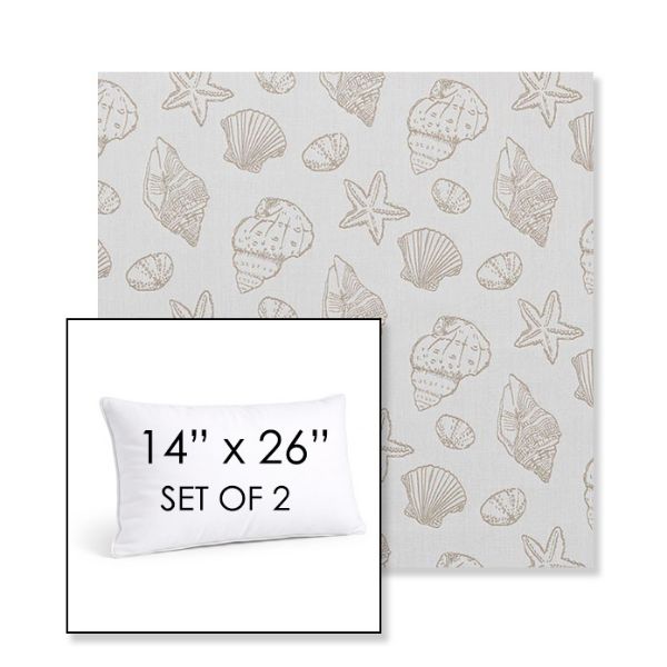 Picture of Nantucket Suntan | Set of 2 | 14" X 26" Sunbrella Outdoor Throw Pillows with Premium Inserts