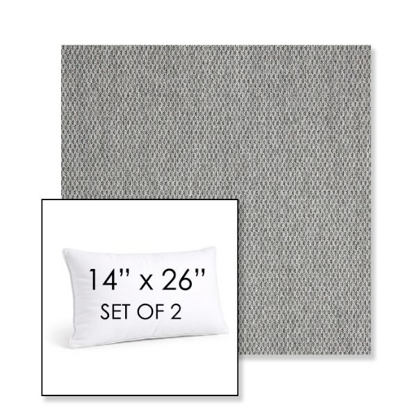 Picture of Pique Ash | Set of 2 | 14" X 26" Sunbrella Outdoor Throw Pillows with Premium Inserts