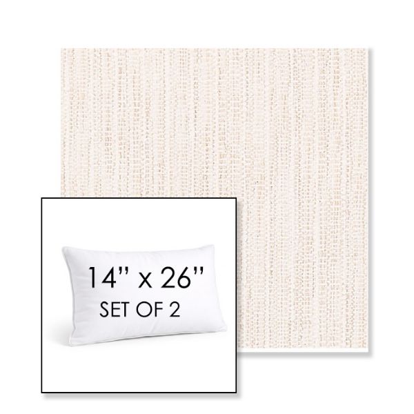 Picture of Poros Eggshell | Set of 2 | 14" X 26" Sunbrella Outdoor Throw Pillows with Premium Inserts