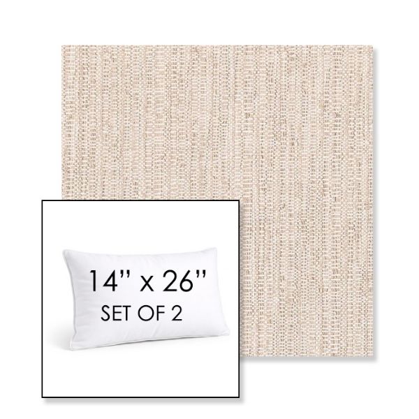 Picture of Poros Linen | Set of 2 | 14" X 26" Sunbrella Outdoor Throw Pillows with Premium Inserts