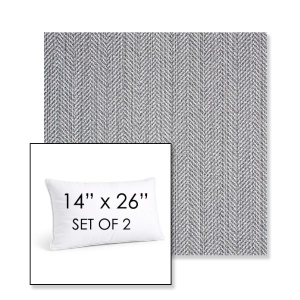Picture of Posh Graphite | Set of 2 | 14" X 26" Sunbrella Outdoor Throw Pillows with Premium Inserts