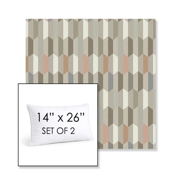 Picture of Precise Fawn | Set of 2 | 14" X 26" Sunbrella Outdoor Throw Pillows with Premium Inserts