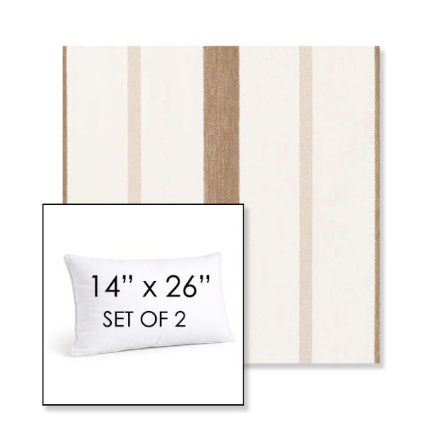 Picture of Revival Sand | Set of 2 | 14" X 26" Sunbrella Outdoor Throw Pillows with Premium Inserts