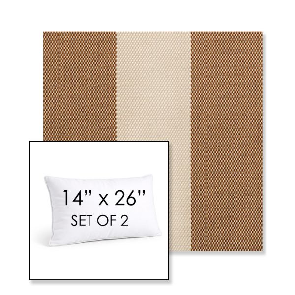 Picture of Rothko Latte | Set of 2 | 14" X 26" Sunbrella Outdoor Throw Pillows with Premium Inserts