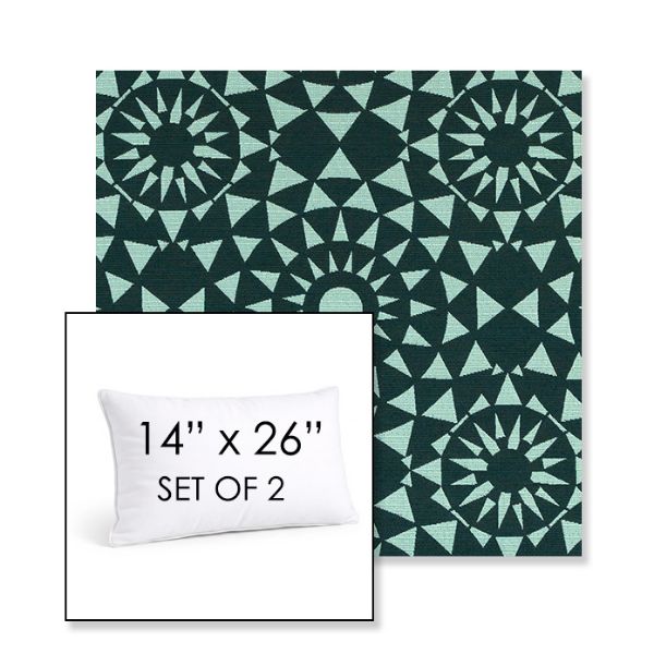 Picture of Sundial Seaweed | Set of 2 | 14" X 26" Sunbrella Outdoor Throw Pillows with Premium Inserts