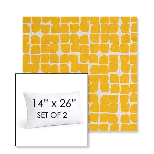 Picture of Toggle Lemon Drop | Set of 2 | 14" X 26" Sunbrella Outdoor Throw Pillows with Premium Inserts