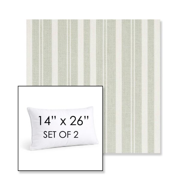 Picture of Tranquil Sage | Set of 2 | 14" X 26" Sunbrella Outdoor Throw Pillows with Premium Inserts
