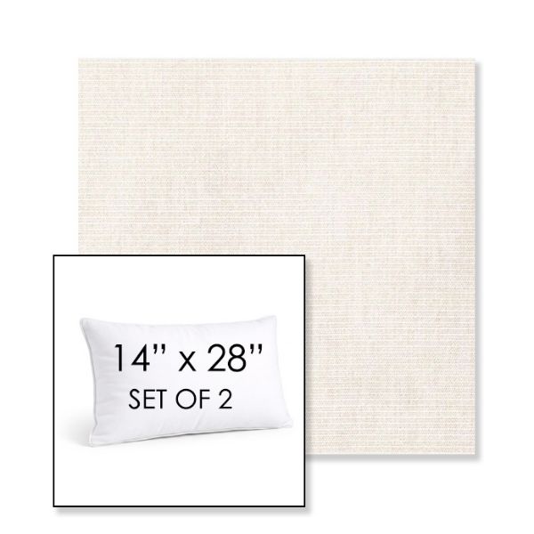 Picture of Ambrose Linen | Set of 2 | 14" X 28" Sunbrella Outdoor Throw Pillows with Premium Inserts
