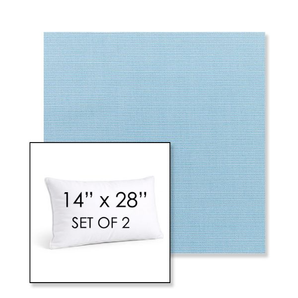 Picture of Canvas Air Blue | Set of 2 | 14" X 28" Sunbrella Outdoor Throw Pillows with Premium Inserts