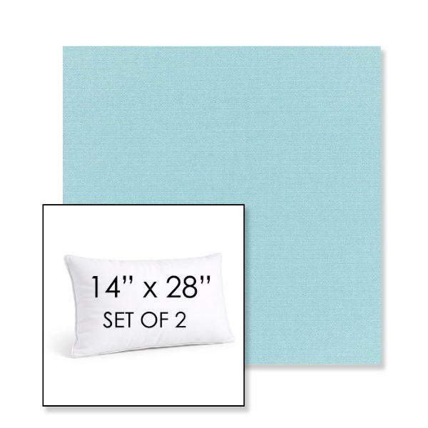 Picture of Canvas Mineral Blue | Set of 2 | 14" X 28" Sunbrella Outdoor Throw Pillows with Premium Inserts