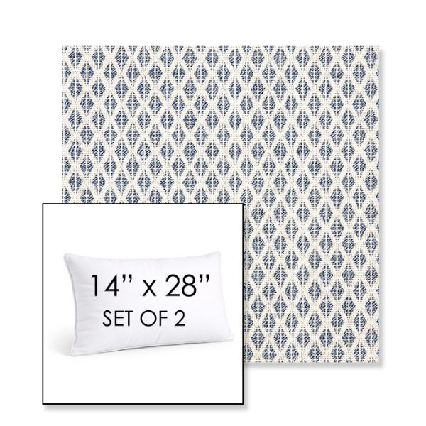 Picture of Detail Denim | Set of 2 | 14" X 28" Sunbrella Outdoor Throw Pillows with Premium Inserts