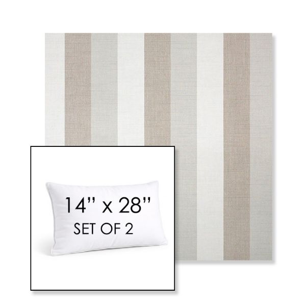 Picture of Direction Linen | Set of 2 | 14" X 28" Sunbrella Outdoor Throw Pillows with Premium Inserts