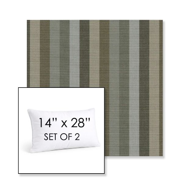 Picture of Entice Moss | Set of 2 | 14" X 28" Sunbrella Outdoor Throw Pillows with Premium Inserts