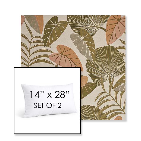 Picture of Fernie Mimosa | Set of 2 | 14" X 28" Sunbrella Outdoor Throw Pillows with Premium Inserts