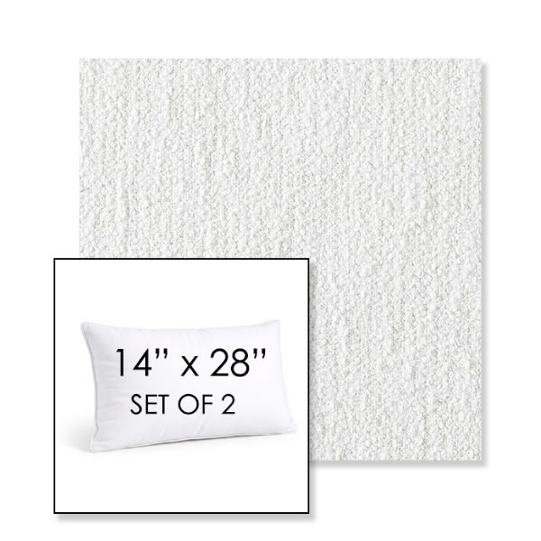 Picture of Improve White | Set of 2 | 14" X 28" Sunbrella Outdoor Throw Pillows with Premium Inserts