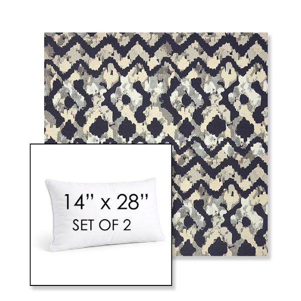 Picture of Inga Midnight | Set of 2 | 14" X 28" Sunbrella Outdoor Throw Pillows with Premium Inserts