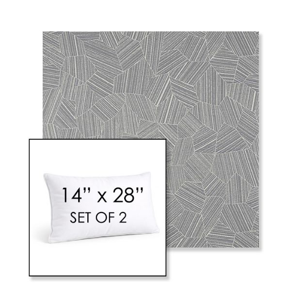 Picture of Leaf Structure Slate | Set of 2 | 14" X 28" Sunbrella Outdoor Throw Pillows with Premium Inserts