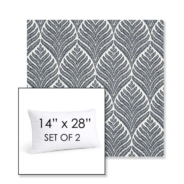 Picture of Linnaeus Indigo | Set of 2 | 14" X 28" Sunbrella Outdoor Throw Pillows with Premium Inserts