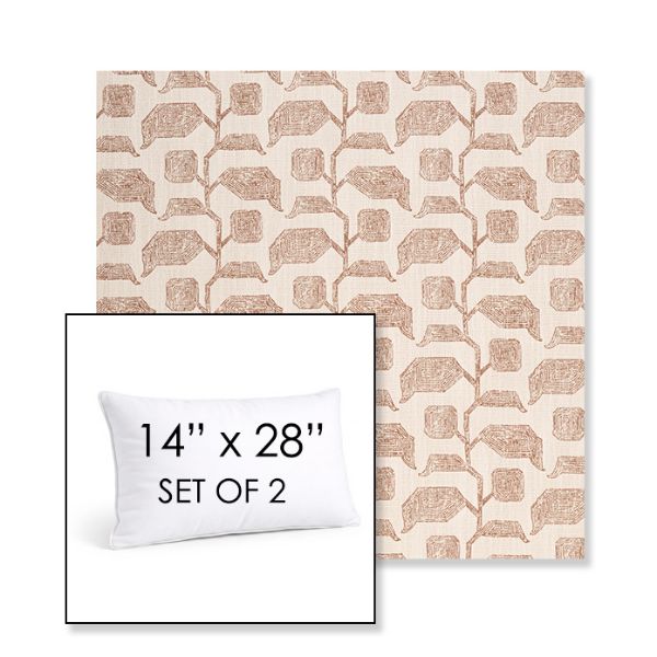 Picture of Lola Clay | Set of 2 | 14" X 28" Sunbrella Outdoor Throw Pillows with Premium Inserts
