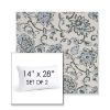 Picture of Martha Floral Periwinkle | Set of 2 | 14" X 28" Sunbrella Outdoor Throw Pillows with Premium Inserts