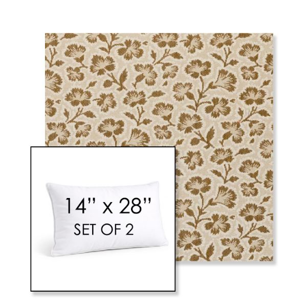 Picture of Mia Toffee | Set of 2 | 14" X 28" Sunbrella Outdoor Throw Pillows with Premium Inserts