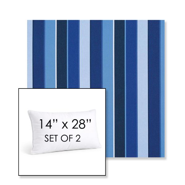 Picture of Milano Cobalt | Set of 2 | 14" X 28" Sunbrella Outdoor Throw Pillows with Premium Inserts