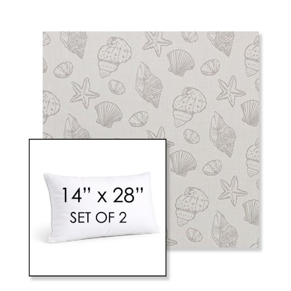 Picture of Nantucket Fossil | Set of 2 | 14" X 28" Sunbrella Outdoor Throw Pillows with Premium Inserts