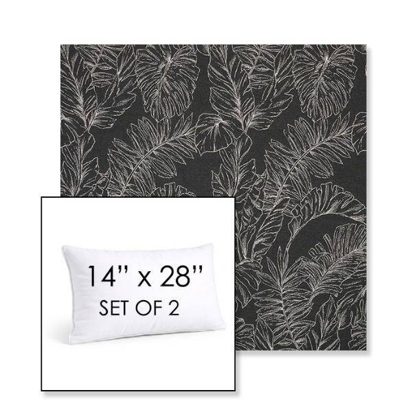 Picture of Palma Shadow | Set of 2 | 14" X 28" Sunbrella Outdoor Throw Pillows with Premium Inserts