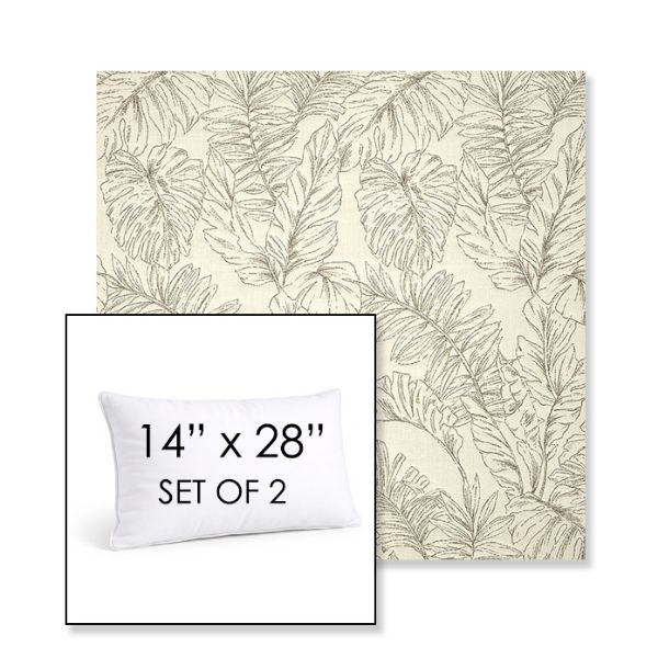 Picture of Palma Whitesand | Set of 2 | 14" X 28" Sunbrella Outdoor Throw Pillows with Premium Inserts