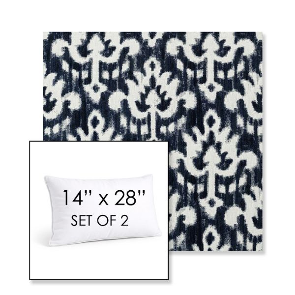 Picture of Patra Indigo | Set of 2 | 14" X 28" Sunbrella Outdoor Throw Pillows with Premium Inserts