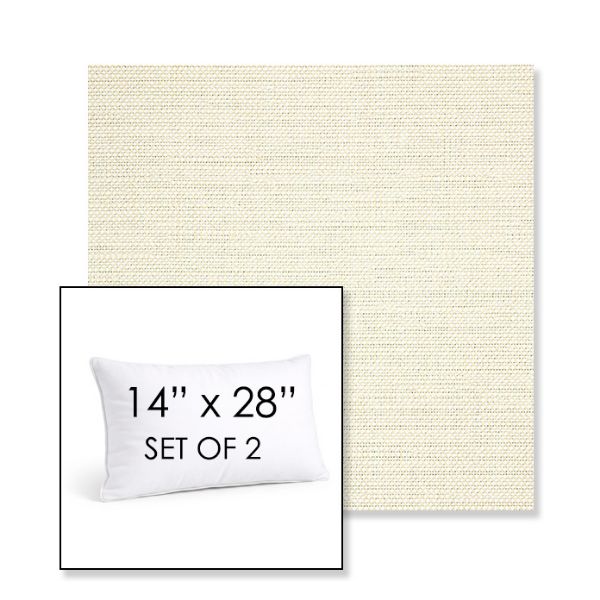 Picture of Piazza Parchment | Set of 2 | 14" X 28" Sunbrella Outdoor Throw Pillows with Premium Inserts