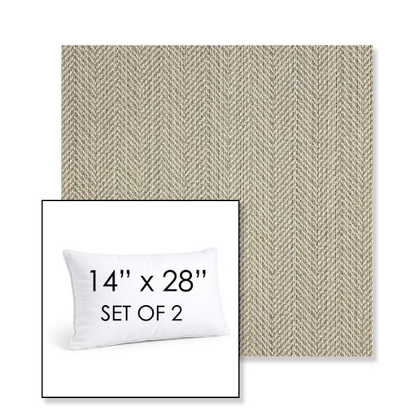 Picture of Posh Ash | Set of 2 | 14" X 28" Sunbrella Outdoor Throw Pillows with Premium Inserts
