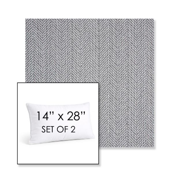Picture of Posh Graphite | Set of 2 | 14" X 28" Sunbrella Outdoor Throw Pillows with Premium Inserts