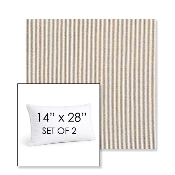 Picture of Replay Taupe | Set of 2 | 14" X 28" Sunbrella Outdoor Throw Pillows with Premium Inserts