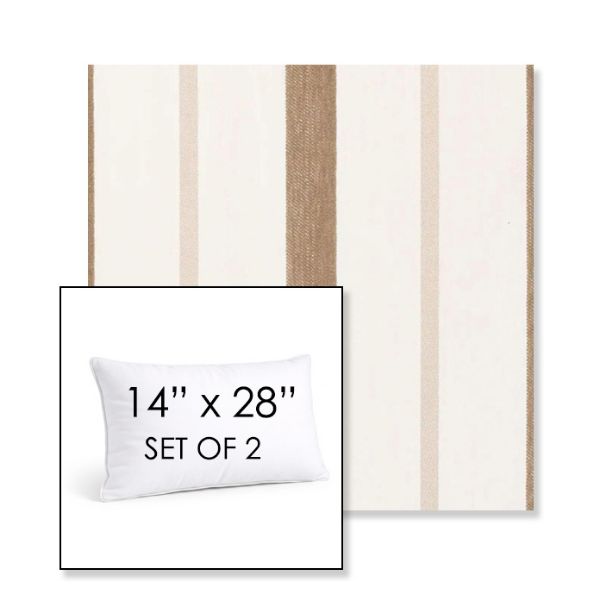 Picture of Revival Sand | Set of 2 | 14" X 28" Sunbrella Outdoor Throw Pillows with Premium Inserts