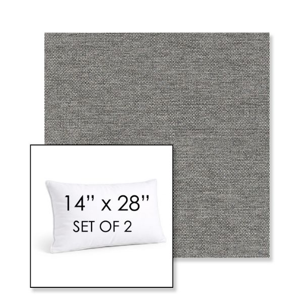 Picture of Ritsy Fog | Set of 2 | 14" X 28" Sunbrella Outdoor Throw Pillows with Premium Inserts