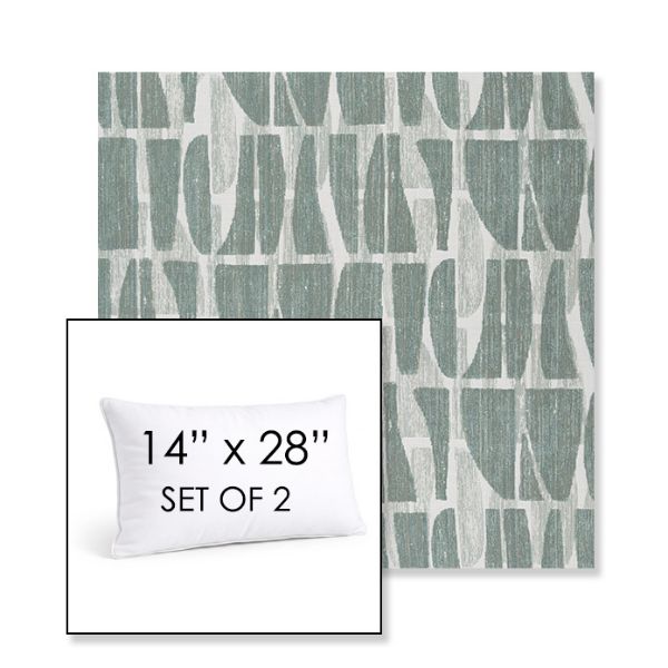 Picture of Scheme Mist | Set of 2 | 14" X 28" Sunbrella Outdoor Throw Pillows with Premium Inserts