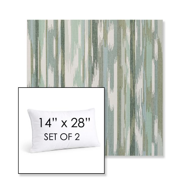 Picture of Transformation Moss | Set of 2 | 14" X 28" Sunbrella Outdoor Throw Pillows with Premium Inserts