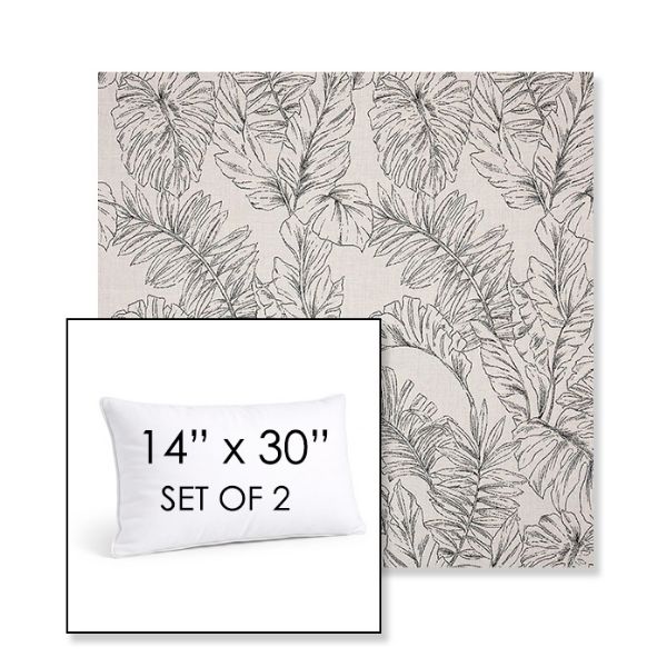 Picture of Calm Graphite | Set of 2 | 14" X 30" Sunbrella Outdoor Throw Pillows with Premium Inserts
